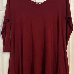 Charlotte Russe Deep Red Tunic Top